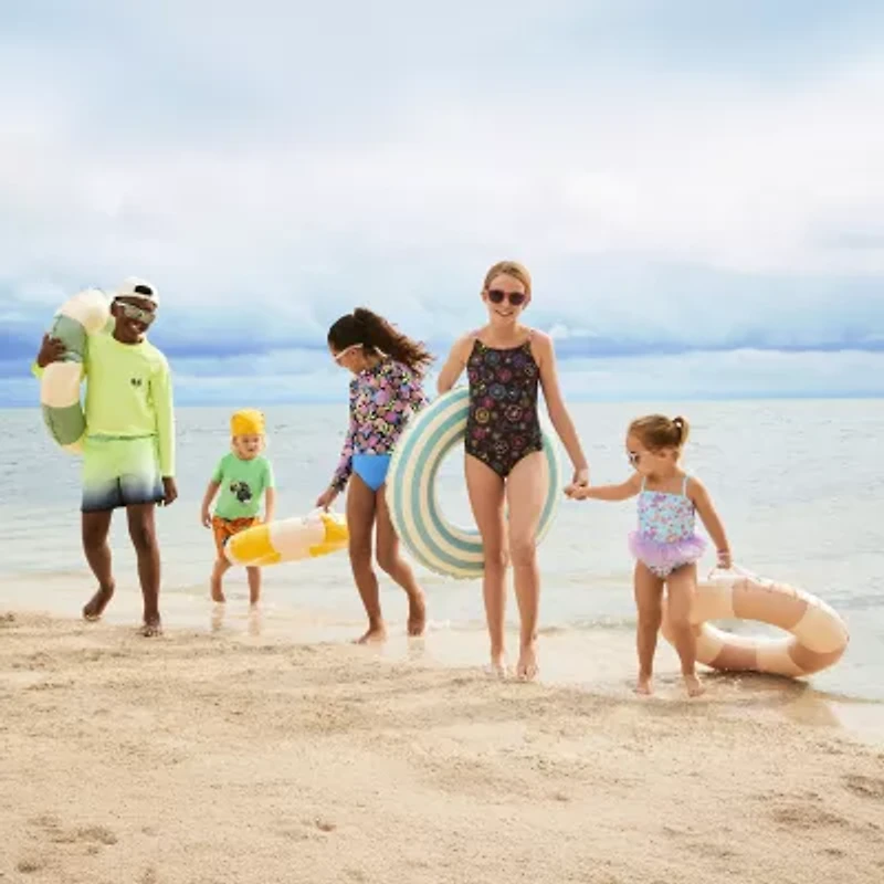 Okie Dokie Toddler & Little Girls Striped One Piece Swimsuit