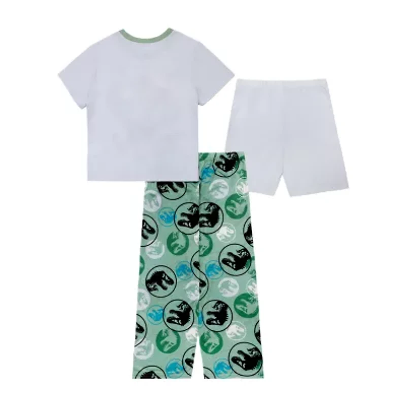 Little & Big Kid Boys Monster Jam Crew Neck Short Sleeve 3-pc. Pajama Sets