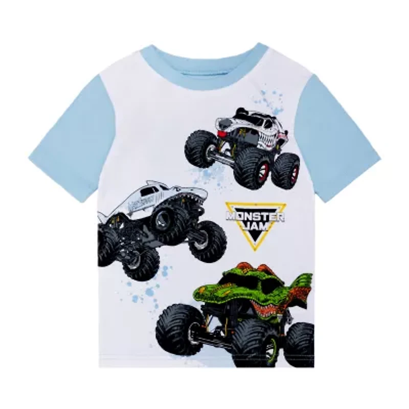 Little & Big Kid Boys Monster Jam Crew Neck Short Sleeve 4-pc. Pajama Sets