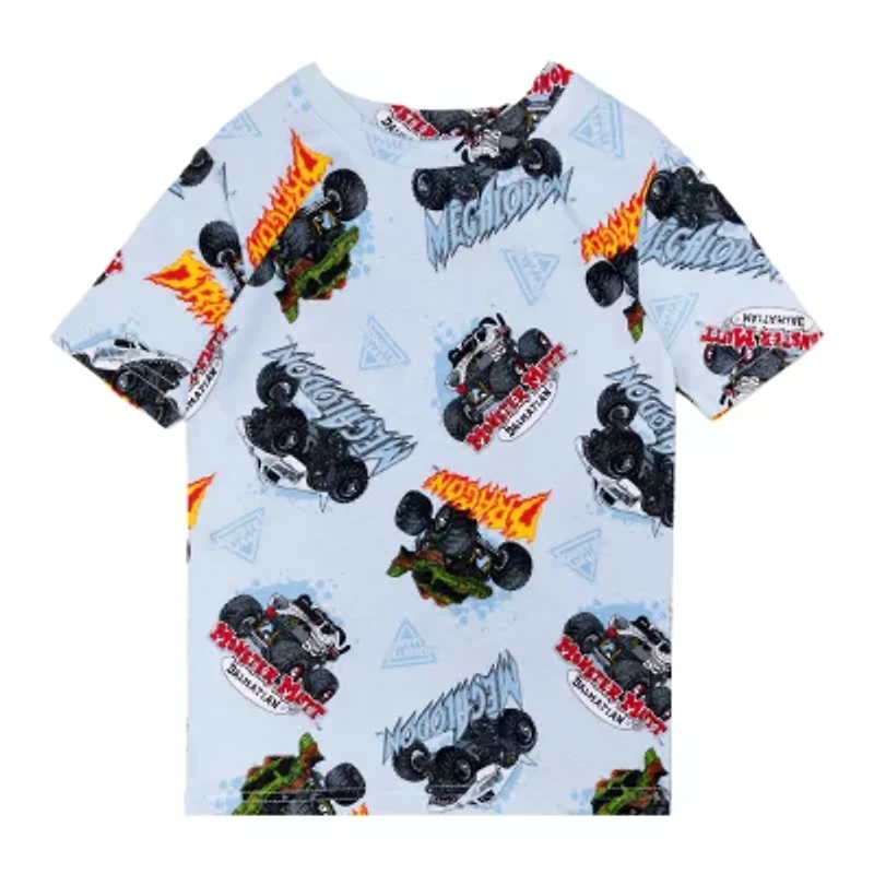 Little & Big Kid Boys Monster Jam Crew Neck Short Sleeve 4-pc. Pajama Sets
