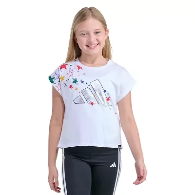 adidas Big Kid Girls Crew Neck Sleeveless Regular Fit Graphic T-Shirt