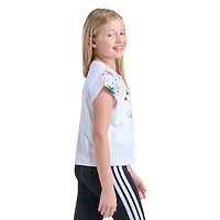 adidas Big Kid Girls Crew Neck Sleeveless Regular Fit Graphic T-Shirt