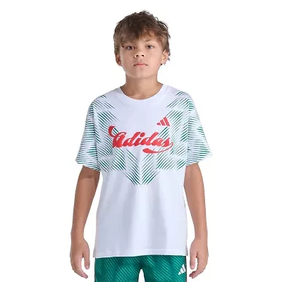 adidas Big Kid Boys Crew Neck Short Sleeve Loose Fit Graphic T-Shirt