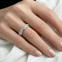 F / Vs2) Womens 4.5MM 1/ CT. T.W. Lab Grown White Diamond 10K Gold Wedding Band