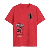 Mens Crew Neck Short Sleeve Regular Fit Spiderman Graphic T-Shirt