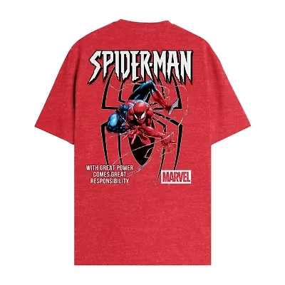 Mens Crew Neck Short Sleeve Regular Fit Spiderman Graphic T-Shirt