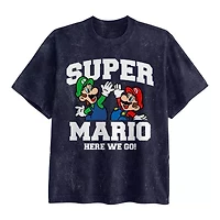 Novelty Mens Crew Neck Short Sleeve Regular Fit Super Mario Graphic T-Shirt