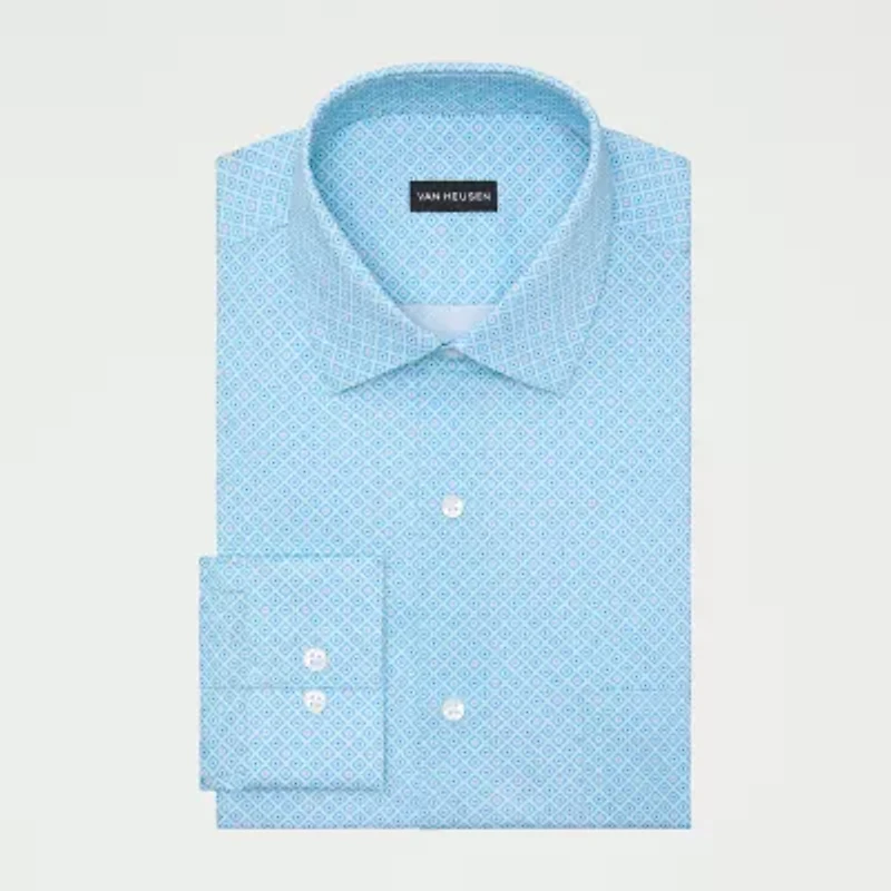 Van Heusen Everyday Defense Stain Shield Mens Regular Fit Stretch Fabric Wrinkle Free Dress Shirt