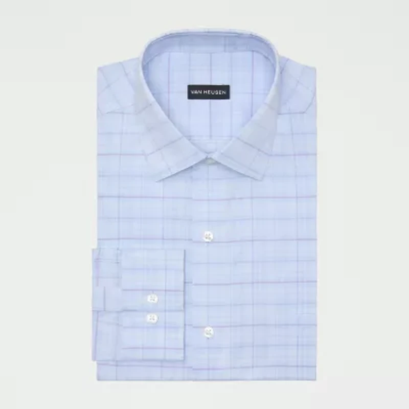 Van Heusen Ultra Flex Mens Regular Fit Stretch Fabric Wrinkle Free Long Sleeve Dress Shirt