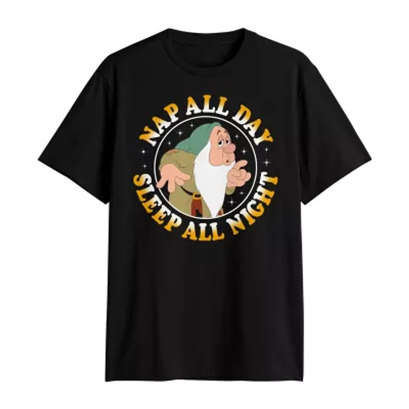 Novelty Mens Crew Neck Short Sleeve Classic Fit Seven Dwarfs Big and Tall Graphic T-Shirt