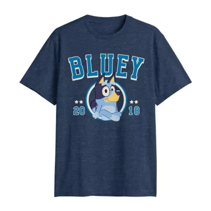 Novelty Mens Crew Neck Short Sleeve Classic Fit Bluey Big and Tall Graphic T-Shirt