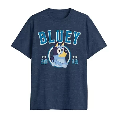 Novelty Mens Crew Neck Short Sleeve Classic Fit Bluey Big and Tall Graphic T-Shirt