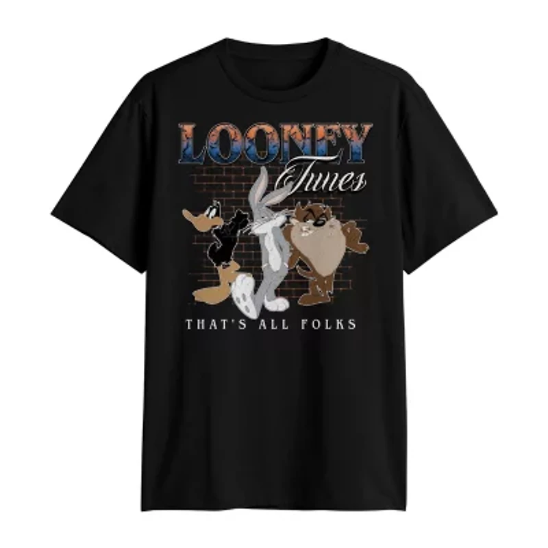 Novelty Mens Crew Neck Short Sleeve Classic Fit Looney Tunes Big and Tall Graphic T-Shirt