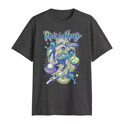 Mens Crew Neck Short Sleeve Classic Fit Rick and Morty Big Tall Graphic T-Shirt