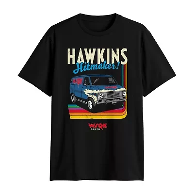 Mens Crew Neck Short Sleeve Classic Fit Stranger Things Big and Tall Graphic T-Shirt