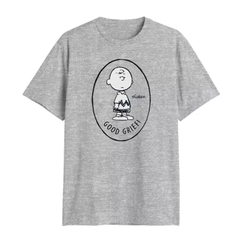 Novelty Mens Crew Neck Short Sleeve Classic Fit Peanuts Big and Tall Graphic T-Shirt