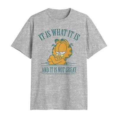 Novelty Mens Crew Neck Short Sleeve Classic Fit Garfield Big and Tall Graphic T-Shirt