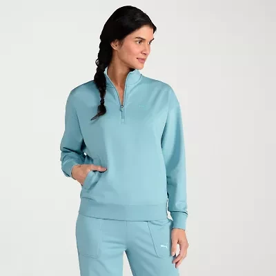 PUMA Womens Mock Neck Long Sleeve Active Quarter-Zip Pullover