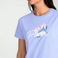 PUMA Womens Crew Neck Short Sleeve Relaxed Fit Graphic T-Shirt