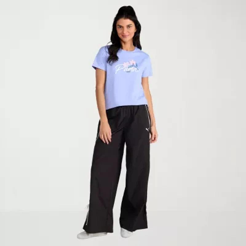 PUMA Womens Crew Neck Short Sleeve Relaxed Fit Graphic T-Shirt