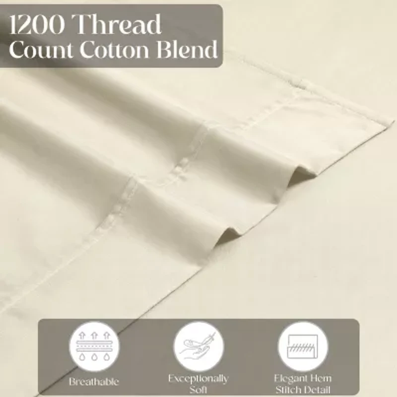 SUPERIOR® Cotton Rich Blend Heavyweight 1200tc Deep Pocket Sheet Set