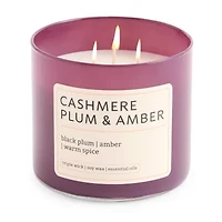 Distant Lands Cashmere Plum And Amber 3-Wick Scented Jar Candle