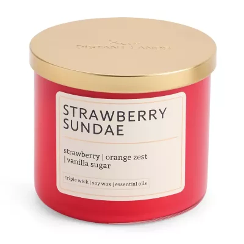 Distant Lands Strawberry Sundae 3-Wick Scented Jar Candle