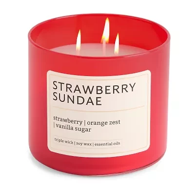 Distant Lands Strawberry Sundae 3-Wick Scented Jar Candle