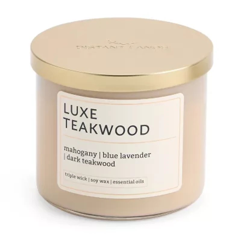 Distant Lands Luxe Teakwood 3-Wick Scented Jar Candle