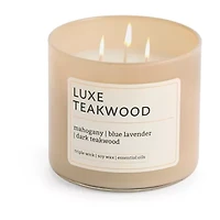 Distant Lands Luxe Teakwood 3-Wick Scented Jar Candle