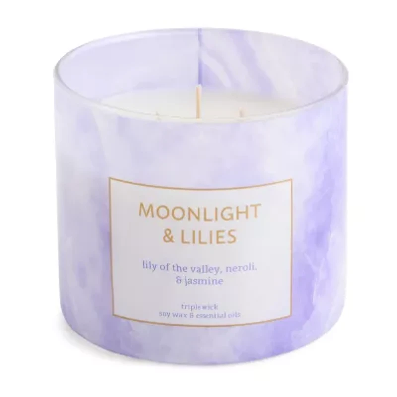 Distant Lands Moonlight & Lilies 3-Wick Scented Jar Candle