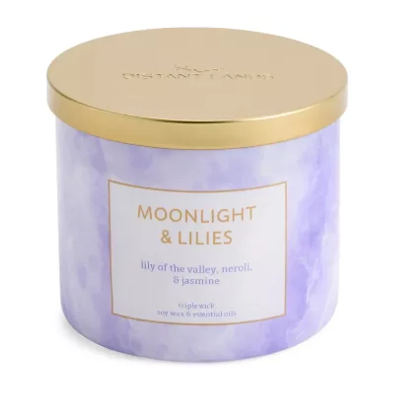 Distant Lands Moonlight & Lilies 3-Wick Scented Jar Candle