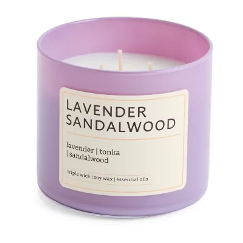 Distant Lands Lavender Sandalwood 3-Wick Scented Jar Candle