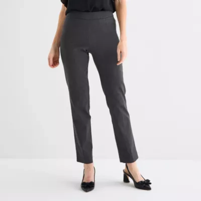 Liz Claiborne Womens Straight Pull-On Pant