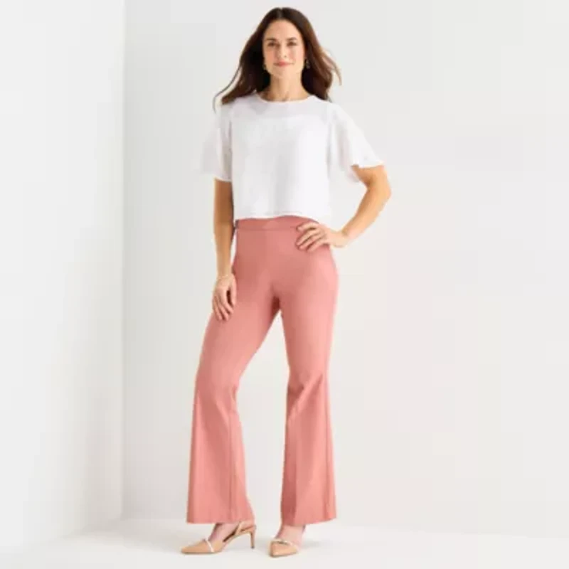 Liz Claiborne Womens Tall Flare Pull-On Pant