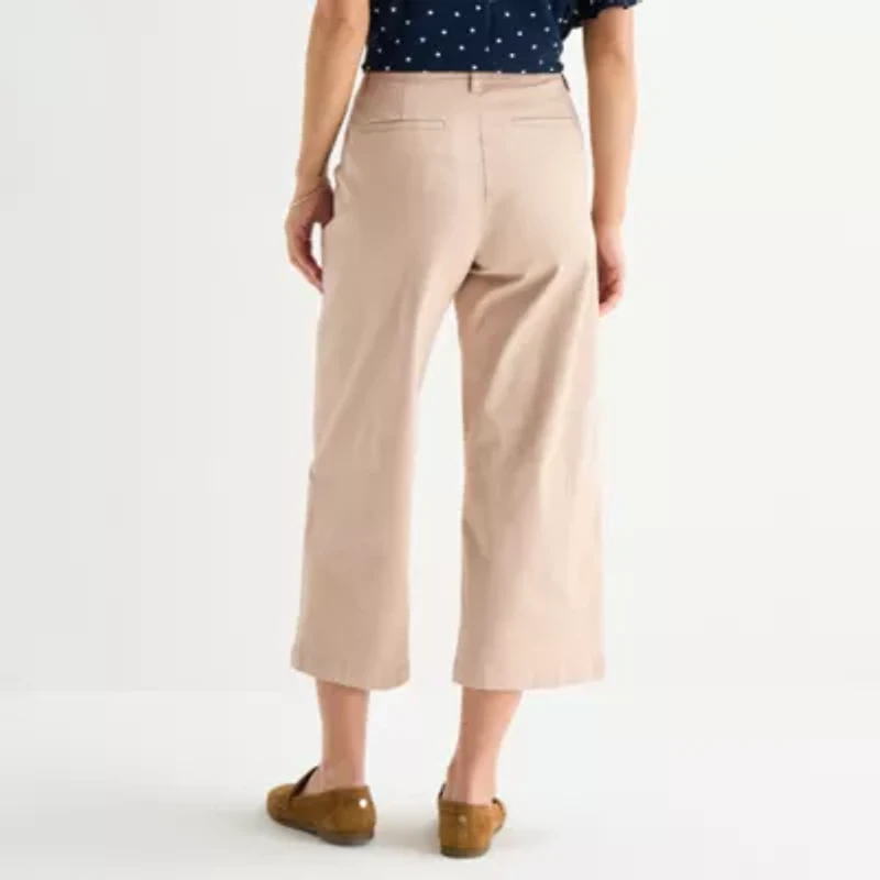 Liz Claiborne Womens Tall Mid Rise Cropped Pant