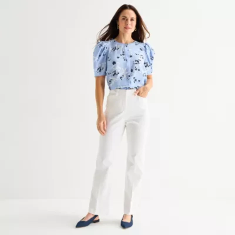 Liz Claiborne Womens Tall Flare Mid Rise Trouser