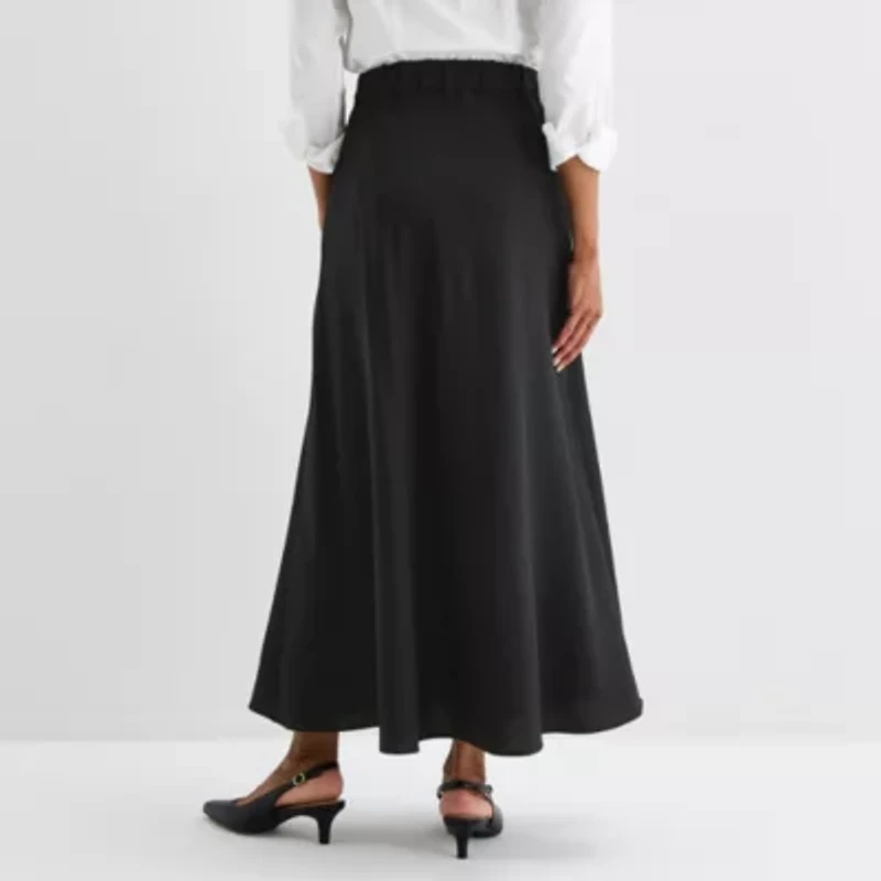 Liz Claiborne Womens Tall Mid Rise Midi Full Skirt