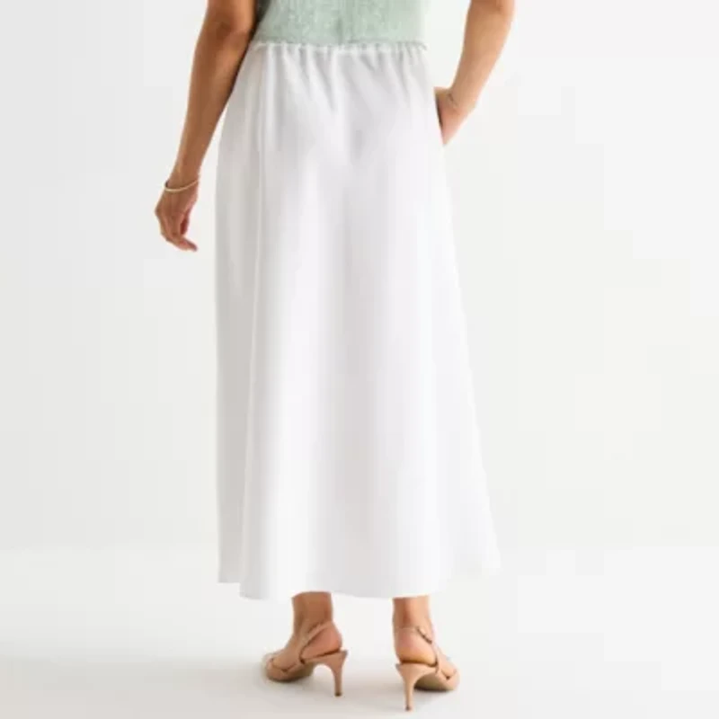 Liz Claiborne Womens Tall Mid Rise Long A-Line Skirt