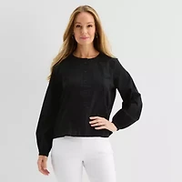 Liz Claiborne Womens Long Sleeve Blouse