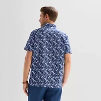 Stafford Mens Short Sleeve Regular Fit Big and Tall Button-Down Shirt