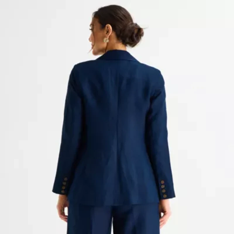 Liz Claiborne Linen Womens Classic Fit Blazer