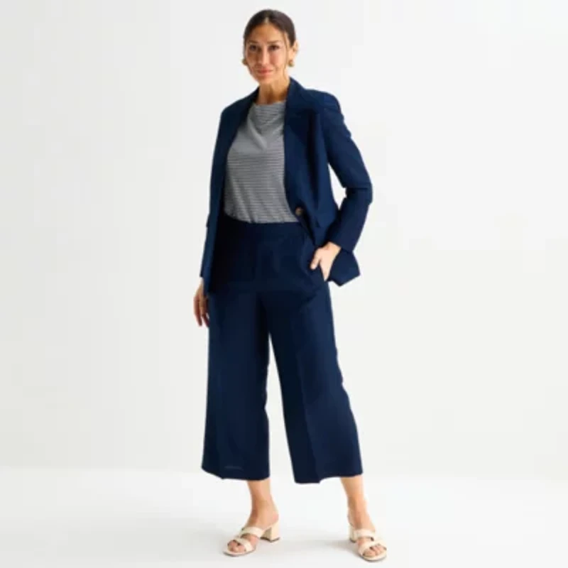 Liz Claiborne Linen Womens Classic Fit Blazer