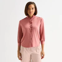 Liz Claiborne Womens 3/4 Sleeve Blouse