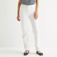 Liz Claiborne Lana Womens High Rise Straight Leg Jean