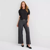 Liz Claiborne Womens Crew Neck Short Sleeve Blouse