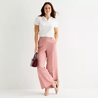 Liz Claiborne Womens Split Crew Neck Short Sleeve Blouse