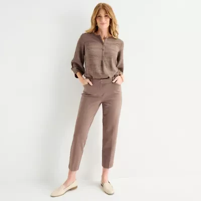 Liz Claiborne Emma Womens Slim Mid Rise Ankle Pant