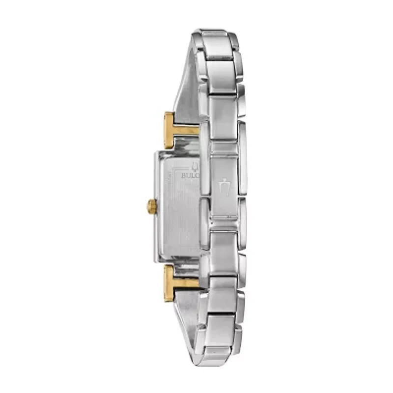 Bulova Classic Womens Diamond Accent Two Tone Stainless Steel Bangle Watch 98p188