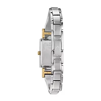 Bulova Classic Womens Diamond Accent Two Tone Stainless Steel Bangle Watch 98p188